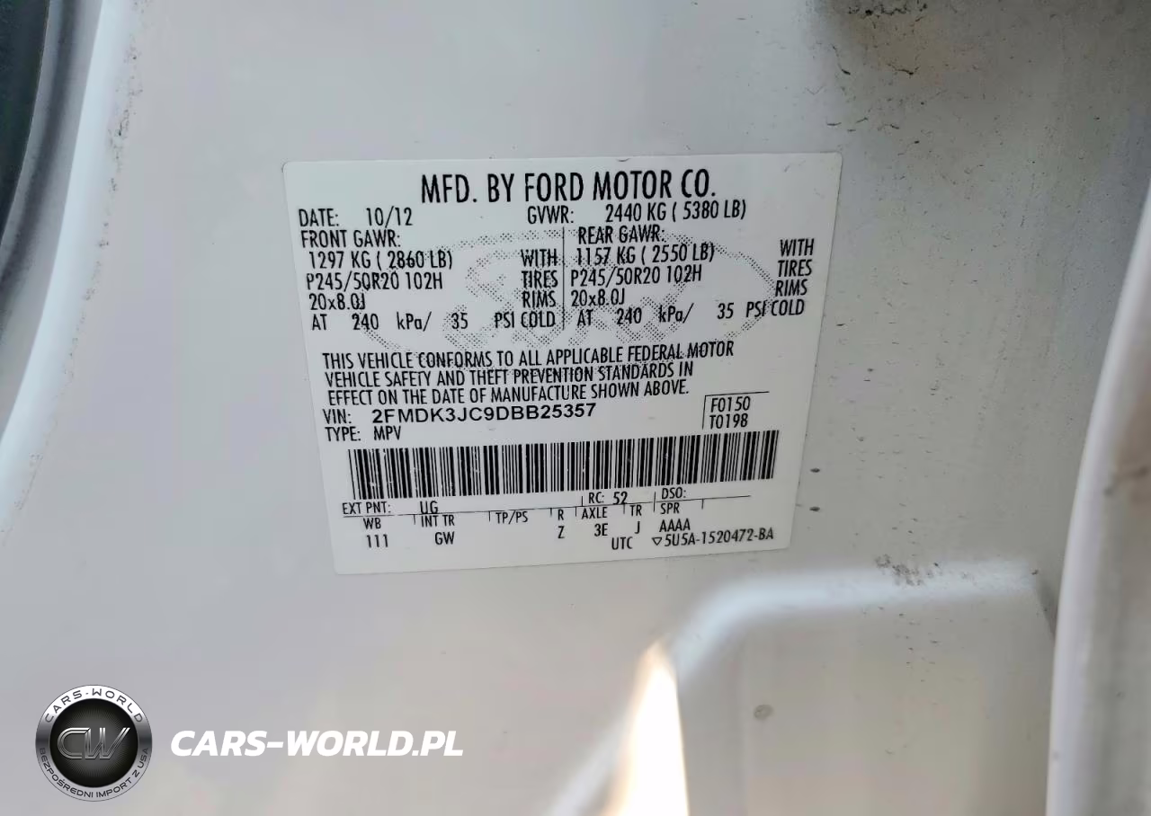 2013 Ford Edge Sel VIN:2FMDK3JC9DBB25357 - 14