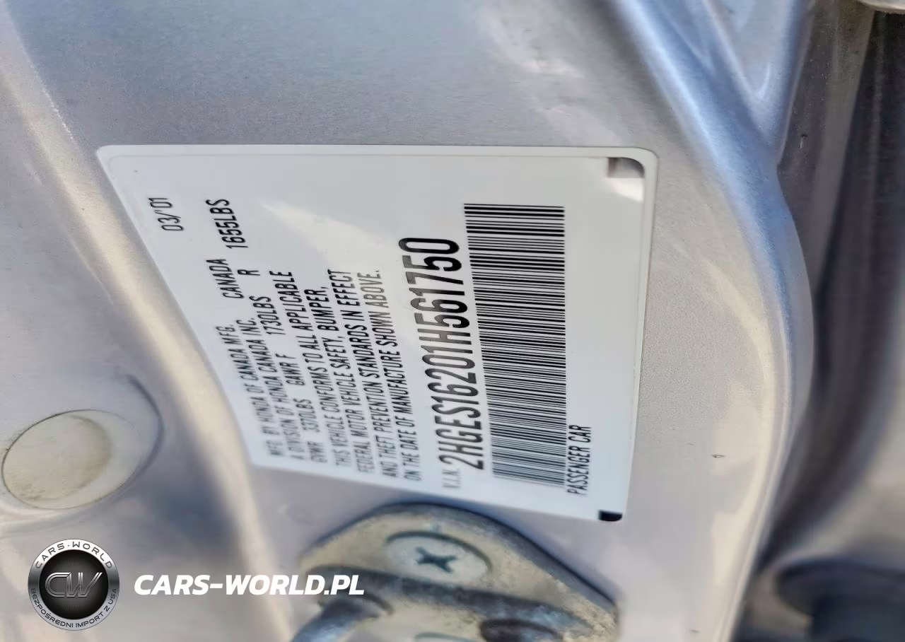 2001 Honda Civic Dx VIN:2HGES16201H561750 - 12