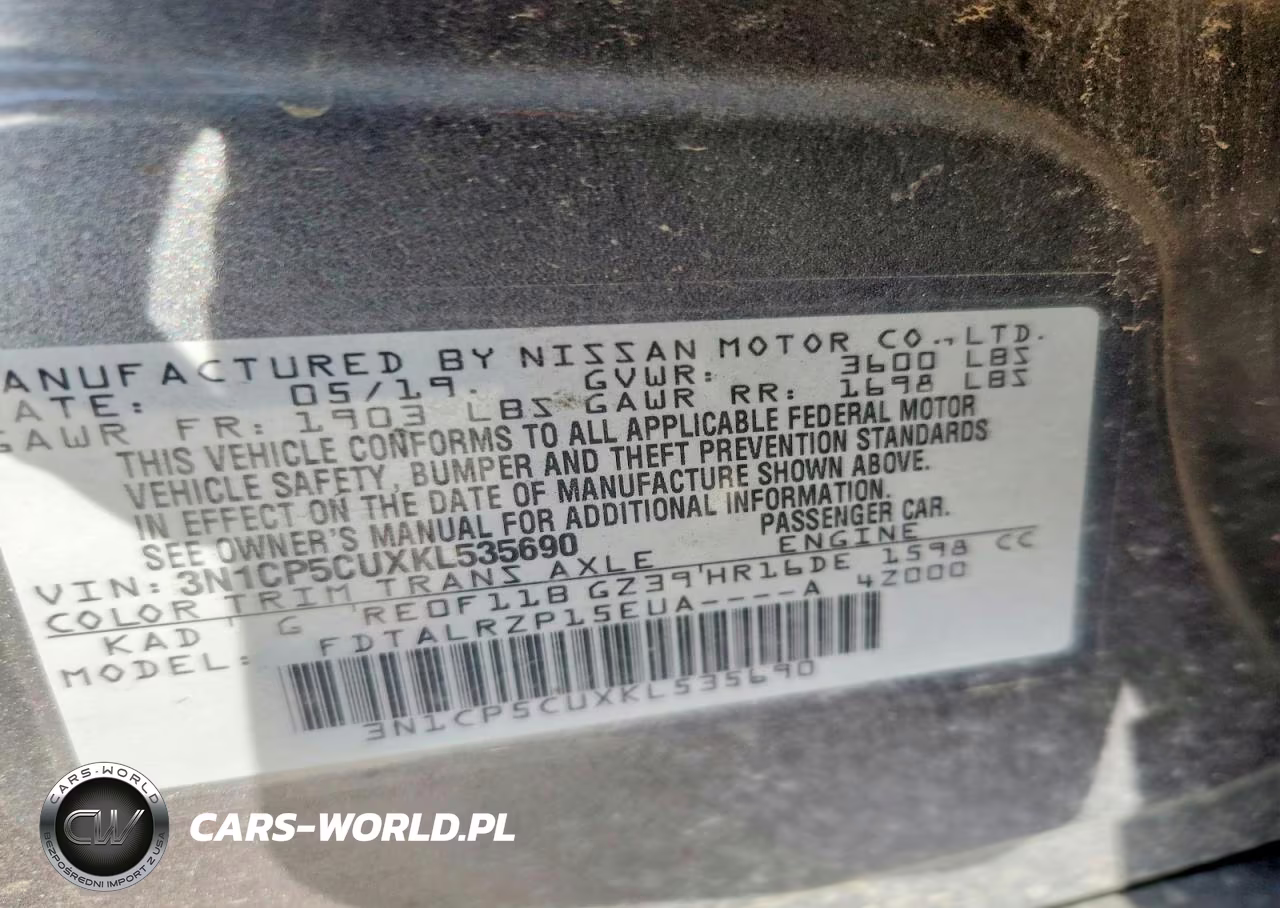 2019 Nissan Kicks S VIN:3N1CP5CUXKL535690 - 13