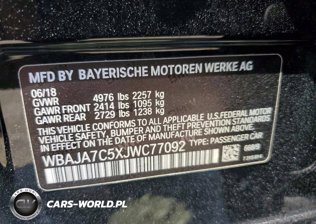 2018 BMW 530 Xi VIN:WBAJA7C5XJWC77092 - 12