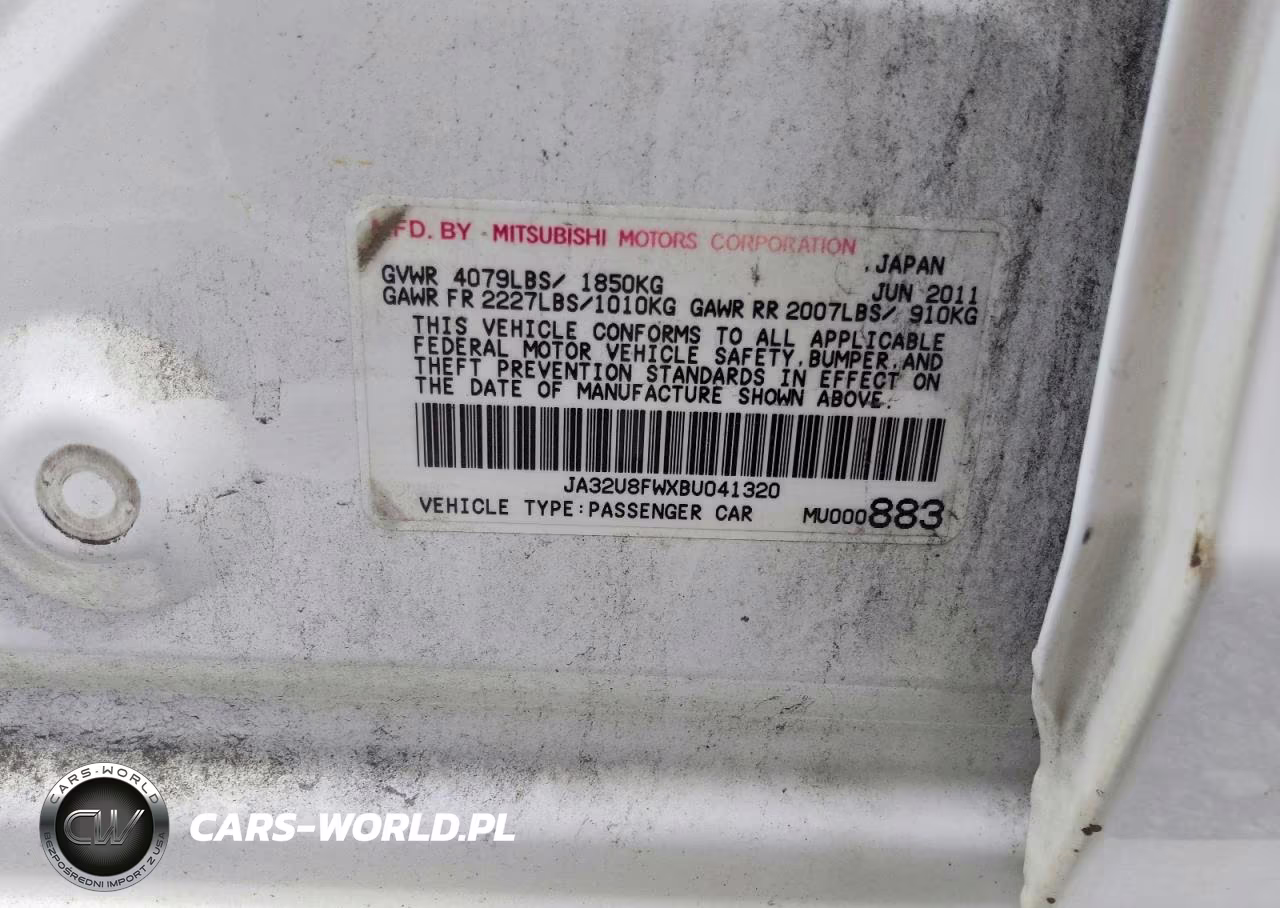 2011 Mitsubishi Lancer Gts VIN:JA32U8FWXBU041320 - 12