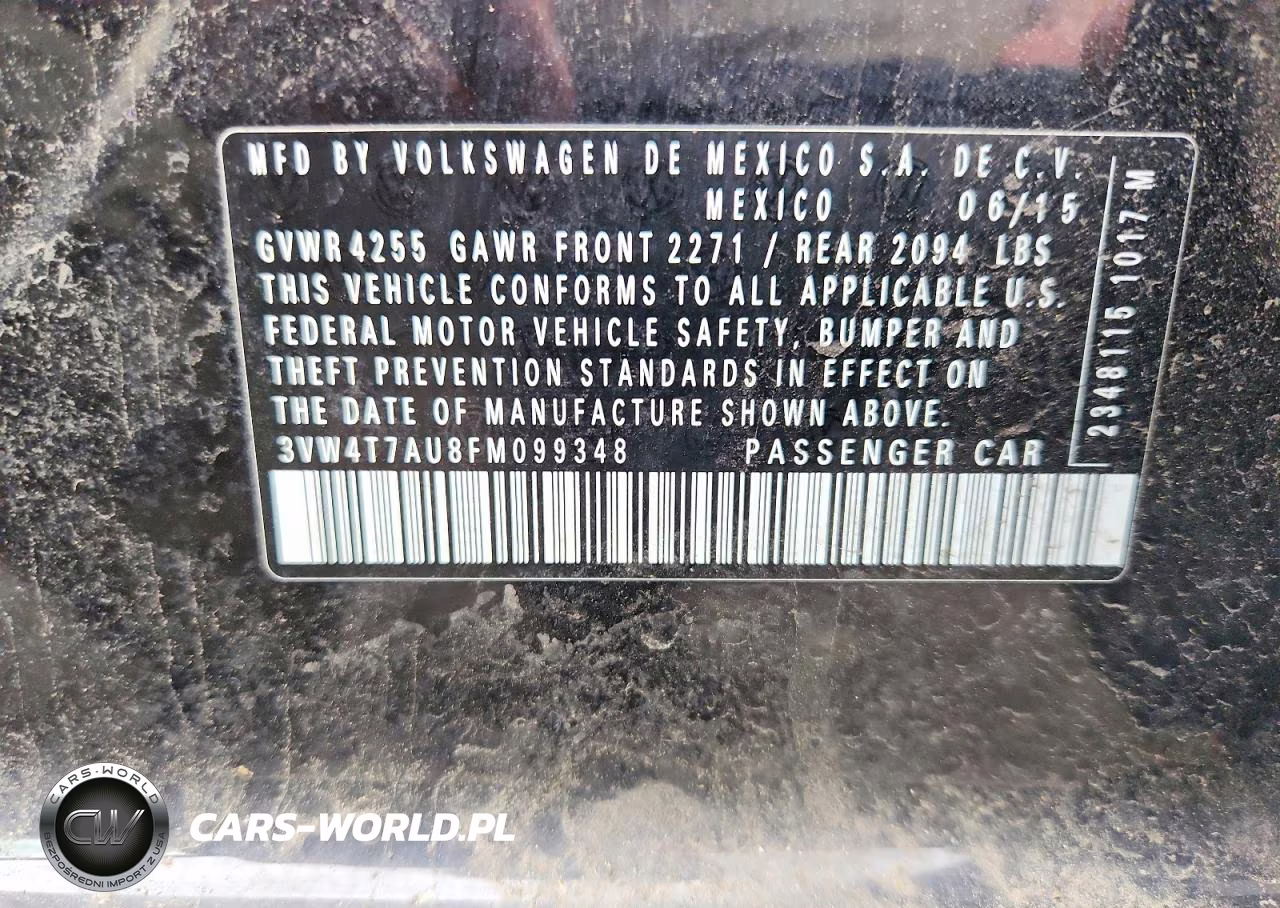 2015 Volkswagen Gti VIN:3VW4T7AU8FM099348 - 12