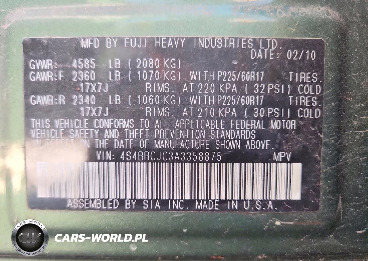 2010 Subaru Outback 2.5I Limited VIN:4S4BRCJC3A3358875 - 12