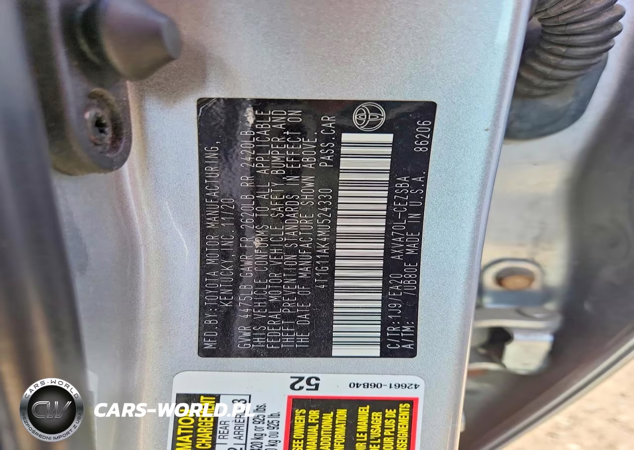 2021 Toyota Camry Se VIN:4T1G11AK4MU524330 - 12