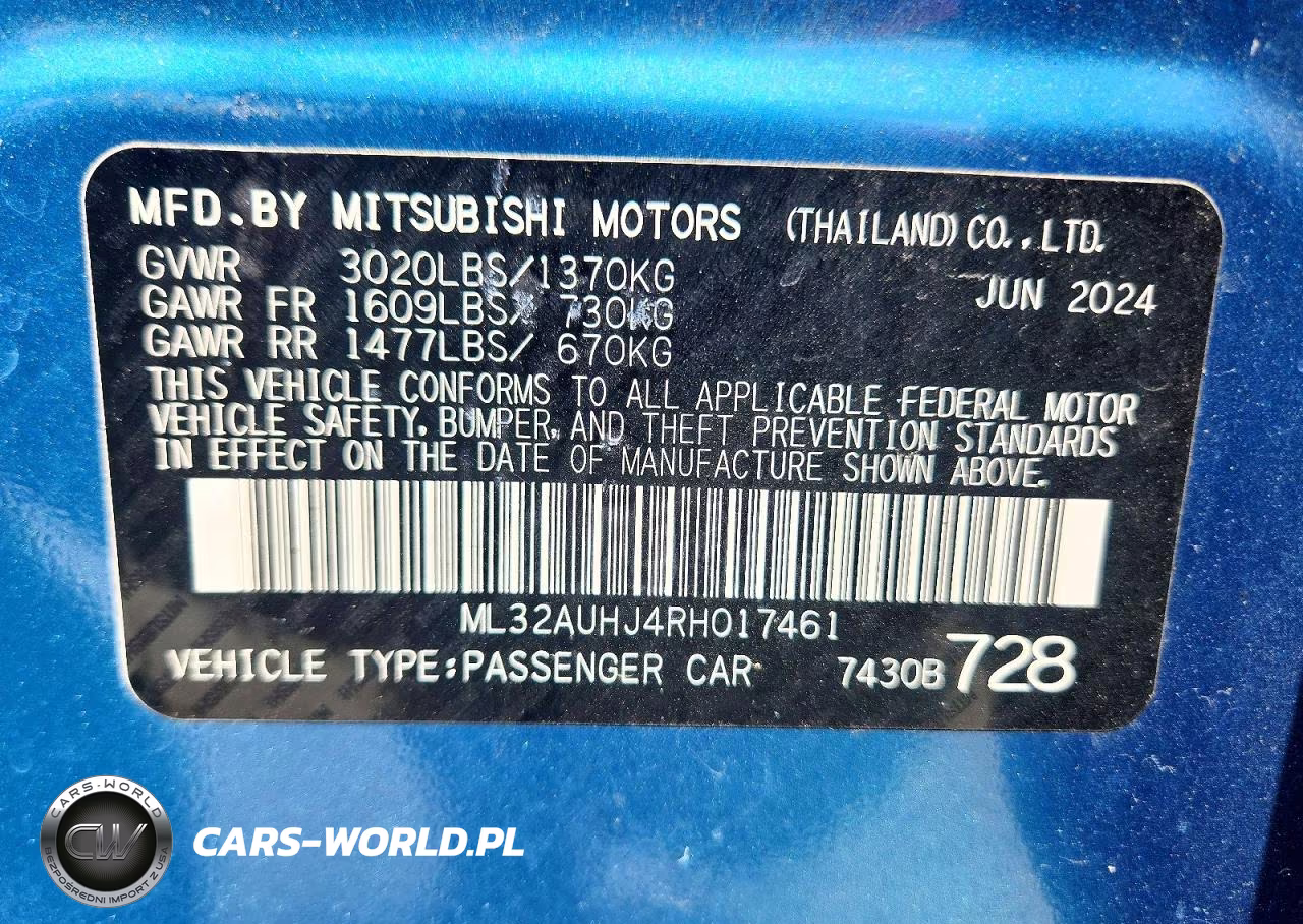 2024 Mitsubishi Mirage Es VIN:ML32AUHJ4RH017461 - 13