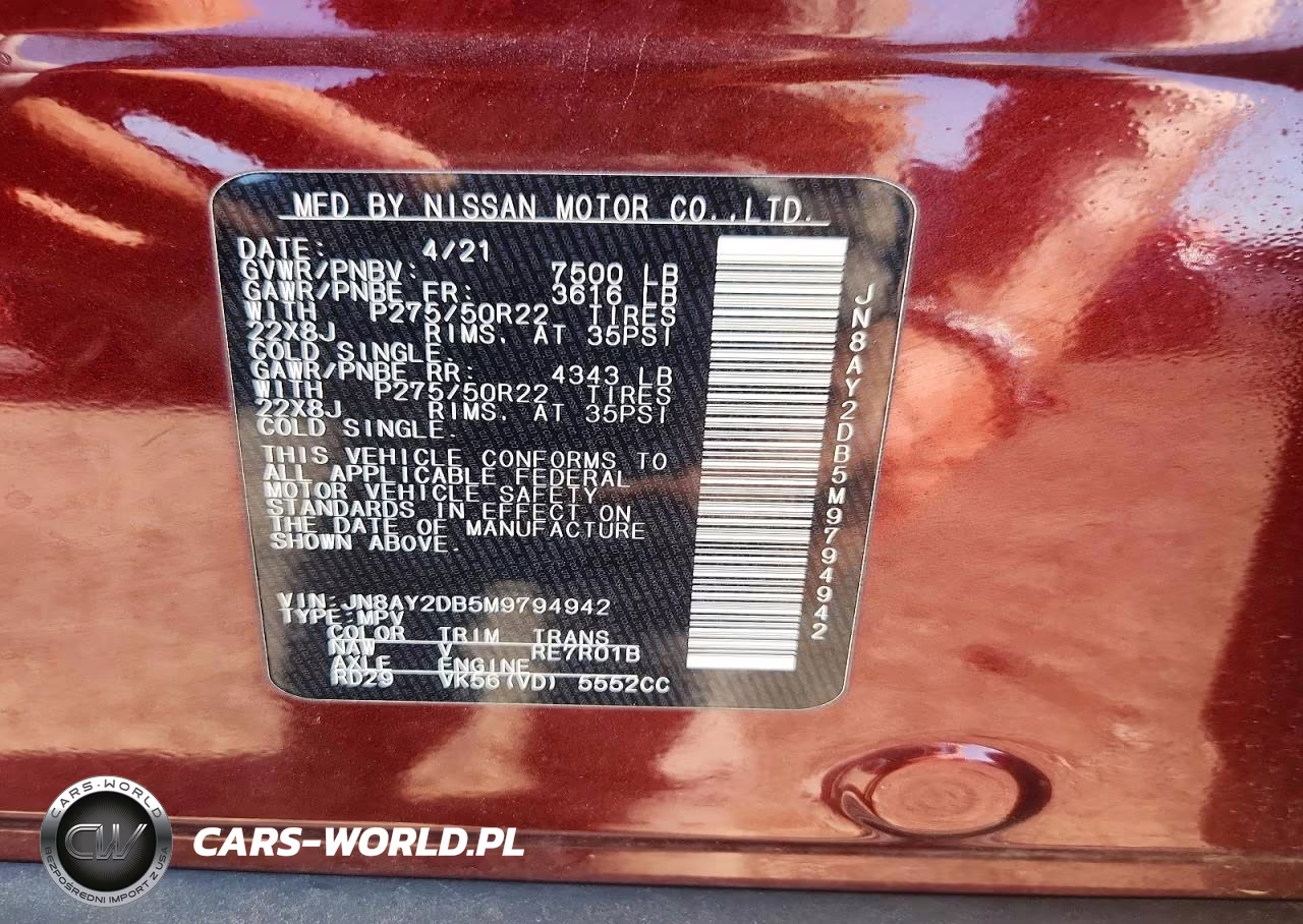 2021 Nissan Armada Platinum VIN:JN8AY2DB5M9794942 - 12