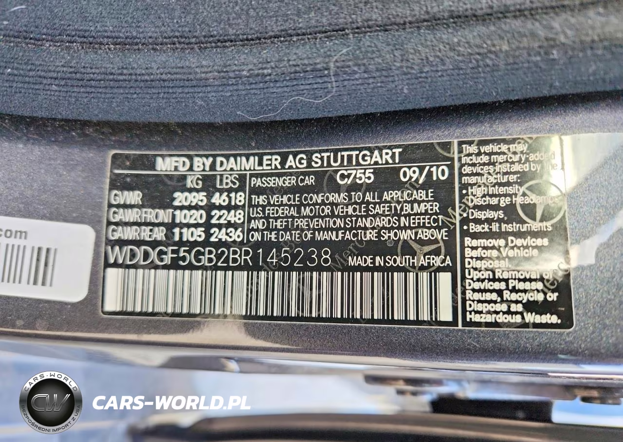 2011 Mercedes-Benz C 350 VIN:WDDGF5GB2BR145238 - 12