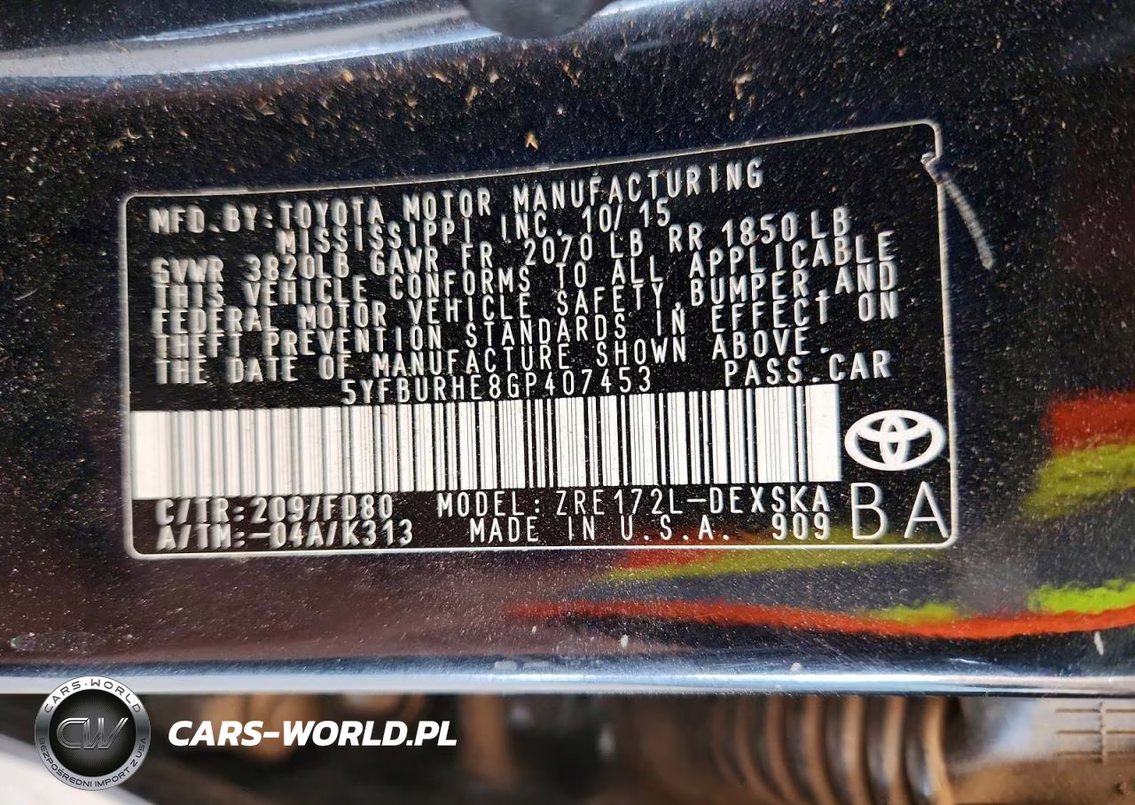 2016 Toyota Corolla S Plus VIN:5YFBURHE8GP407453 - 12