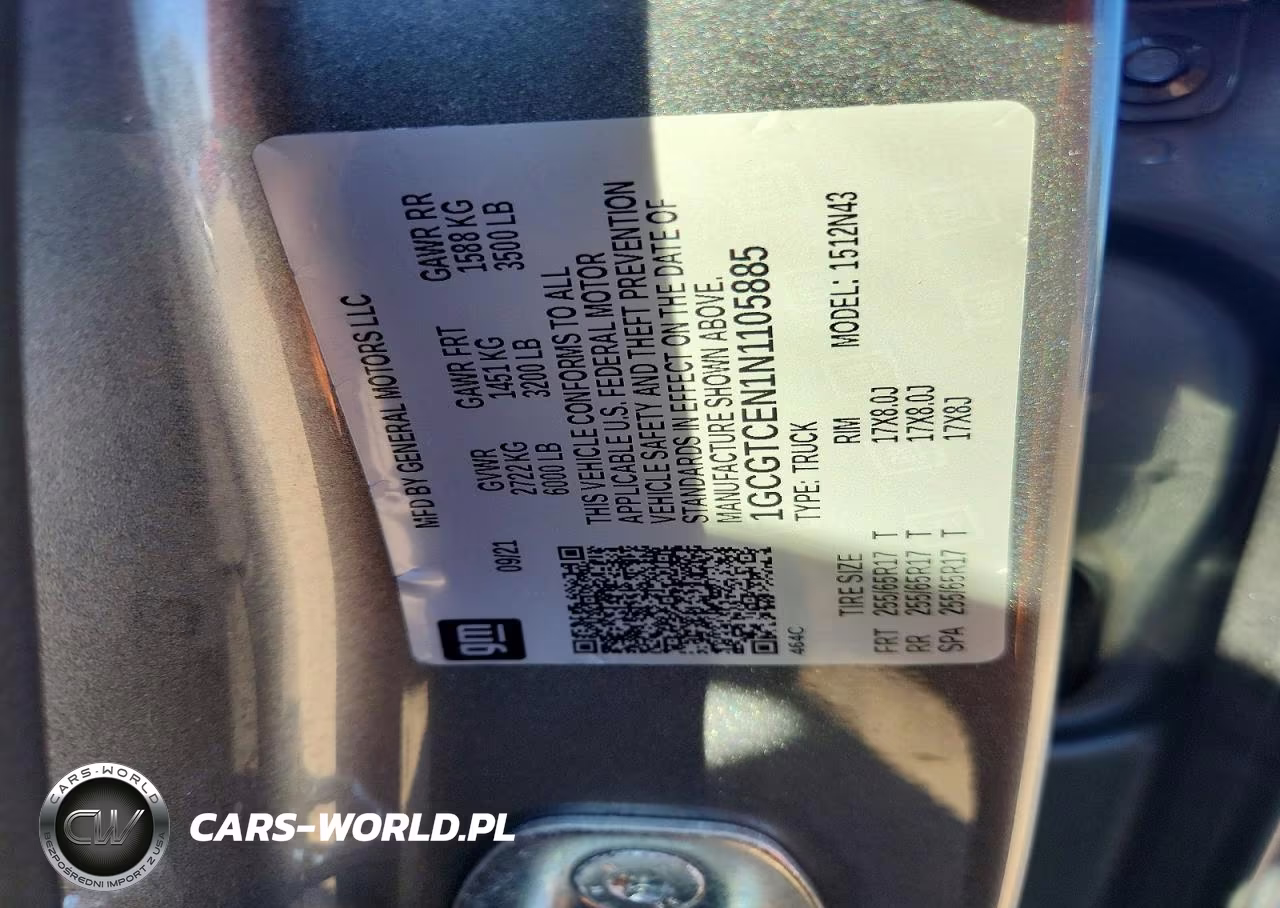 2022 Chevrolet Colorado Lt VIN:1GCGTCEN1N1105885 - 12