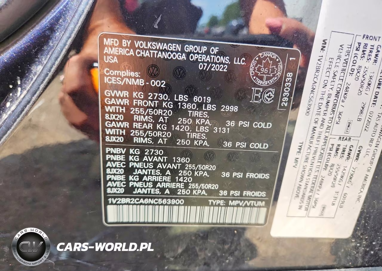 2022 Volkswagen Atlas Sel VIN:1V2BR2CA6NC563900 - 13