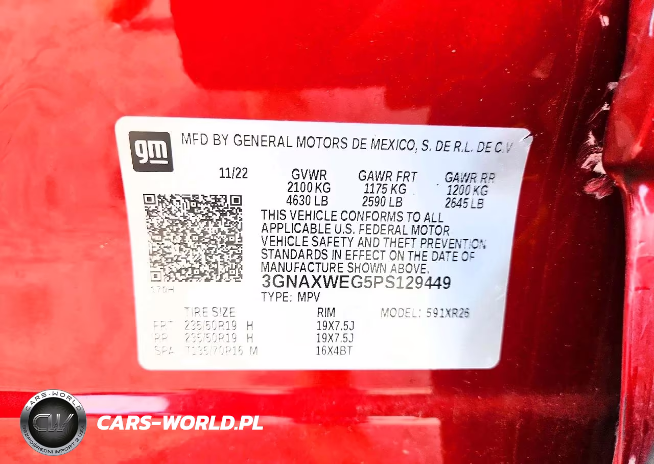 2023 Chevrolet Equinox Rs VIN:3GNAXWEG5PS129449 - 13