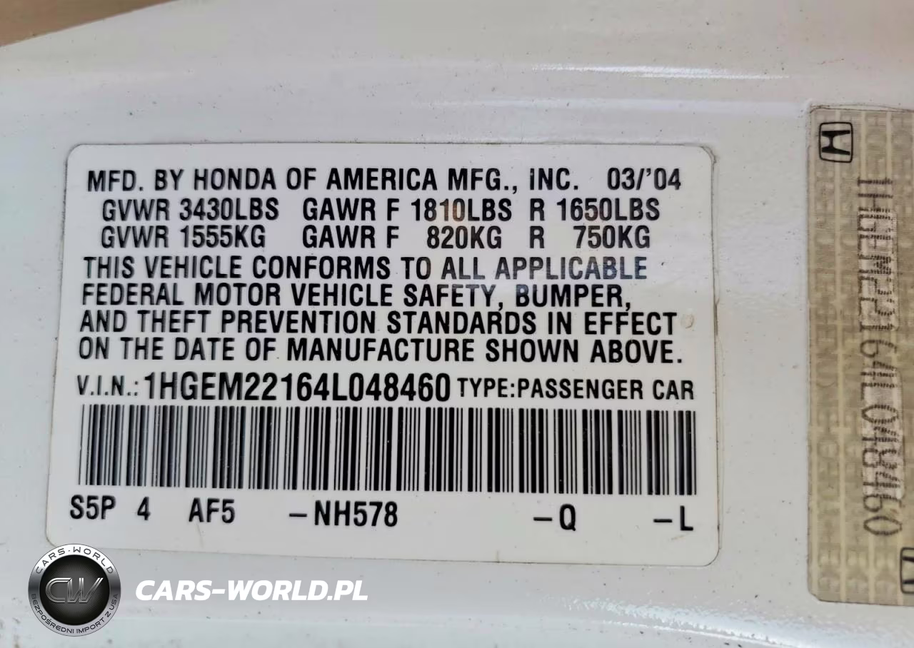 2004 Honda Civic Dx Vp VIN:1HGEM22164L048460 - 13