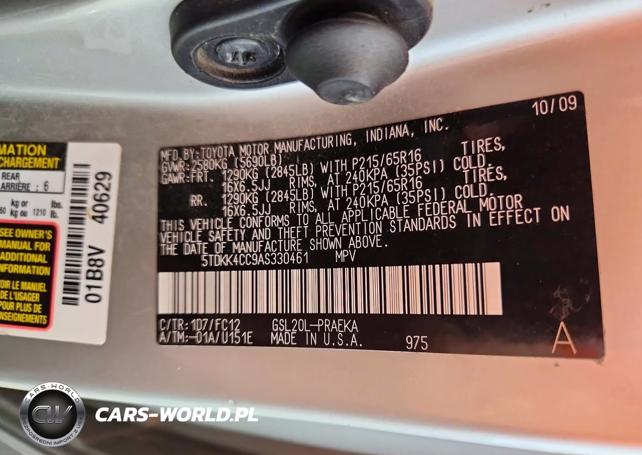 2010 Toyota Sienna Le 8-Passenger VIN:5TDKK4CC9AS330461 - 13