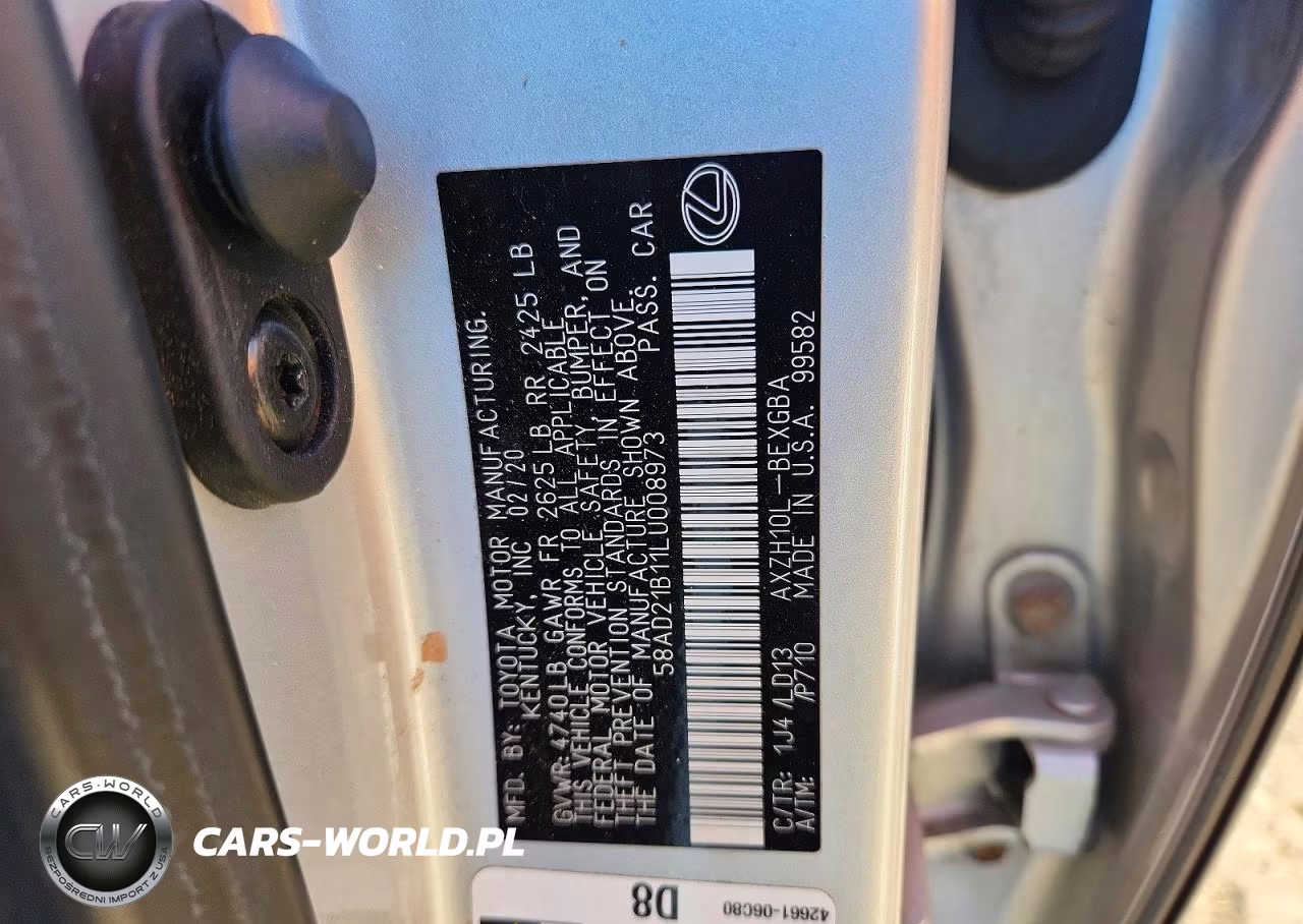 2020 Lexus Es 300H VIN:58AD21B11LU008973 - 12
