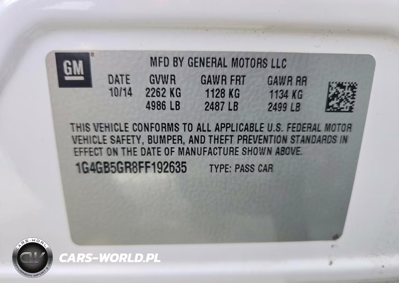 2015 Buick Lacrosse VIN:1G4GB5GR8FF192635 - 12