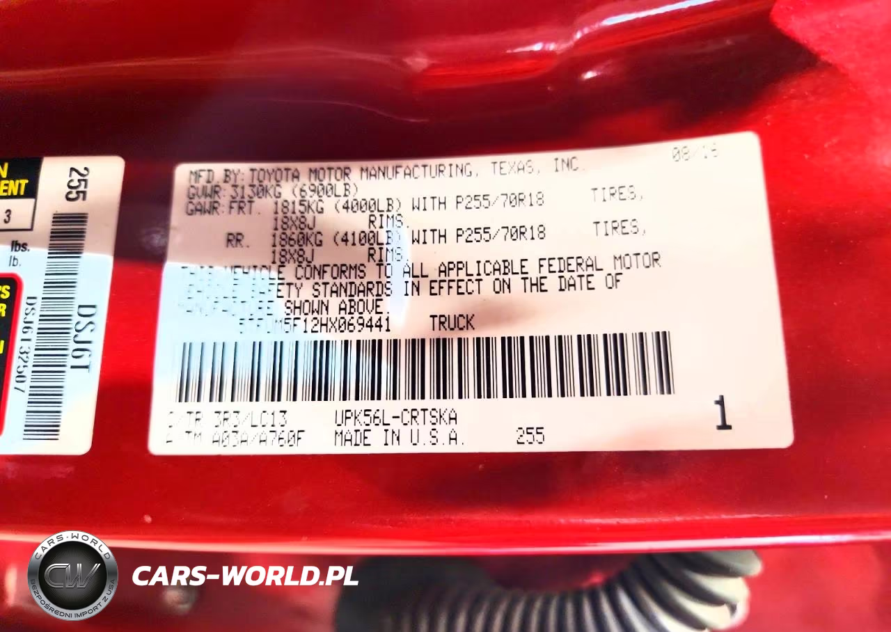 2017 Toyota Tundra Sr VIN:5TFUM5F12HX069441 - 12