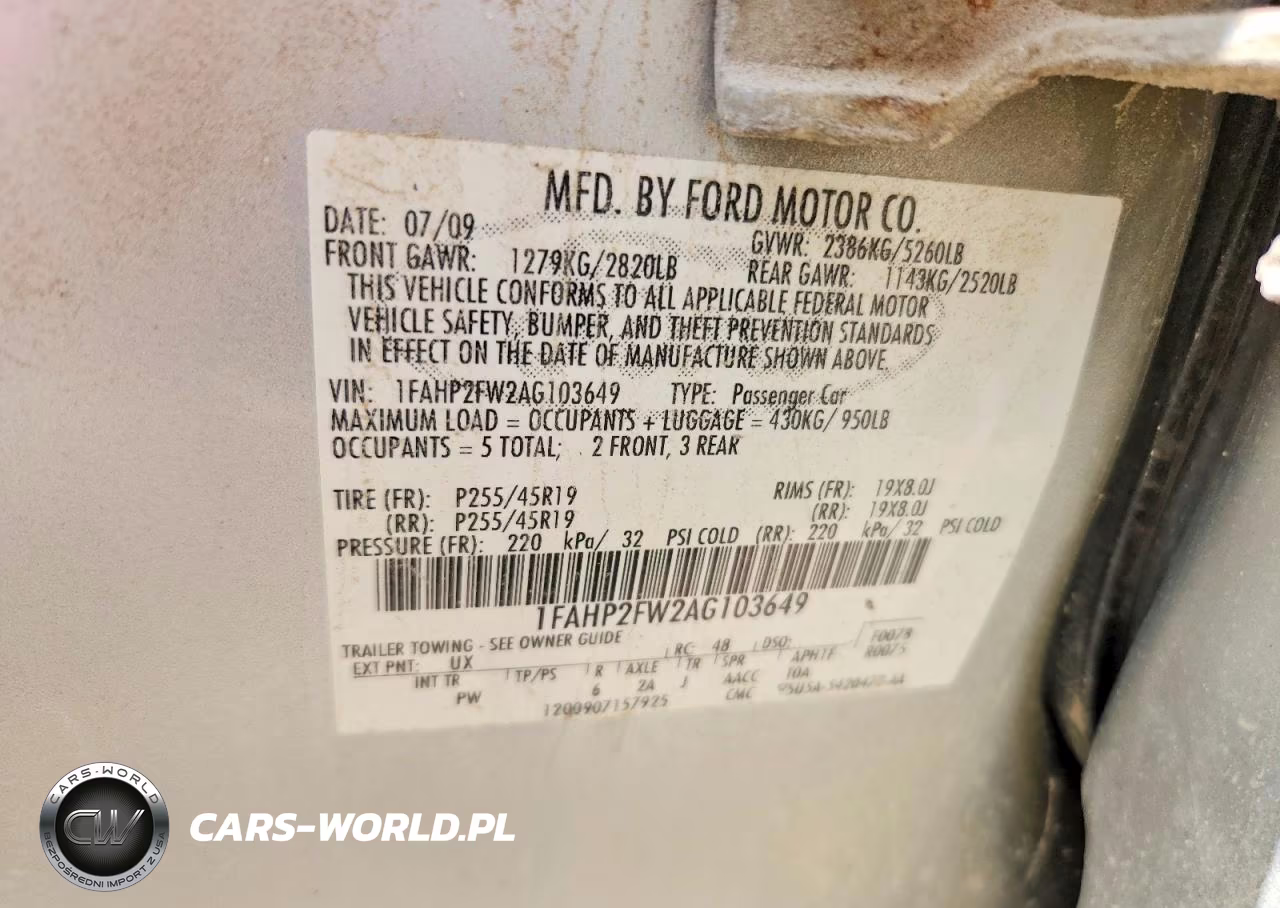 2010 Ford Taurus Limited VIN:1FAHP2FW2AG103649 - 13