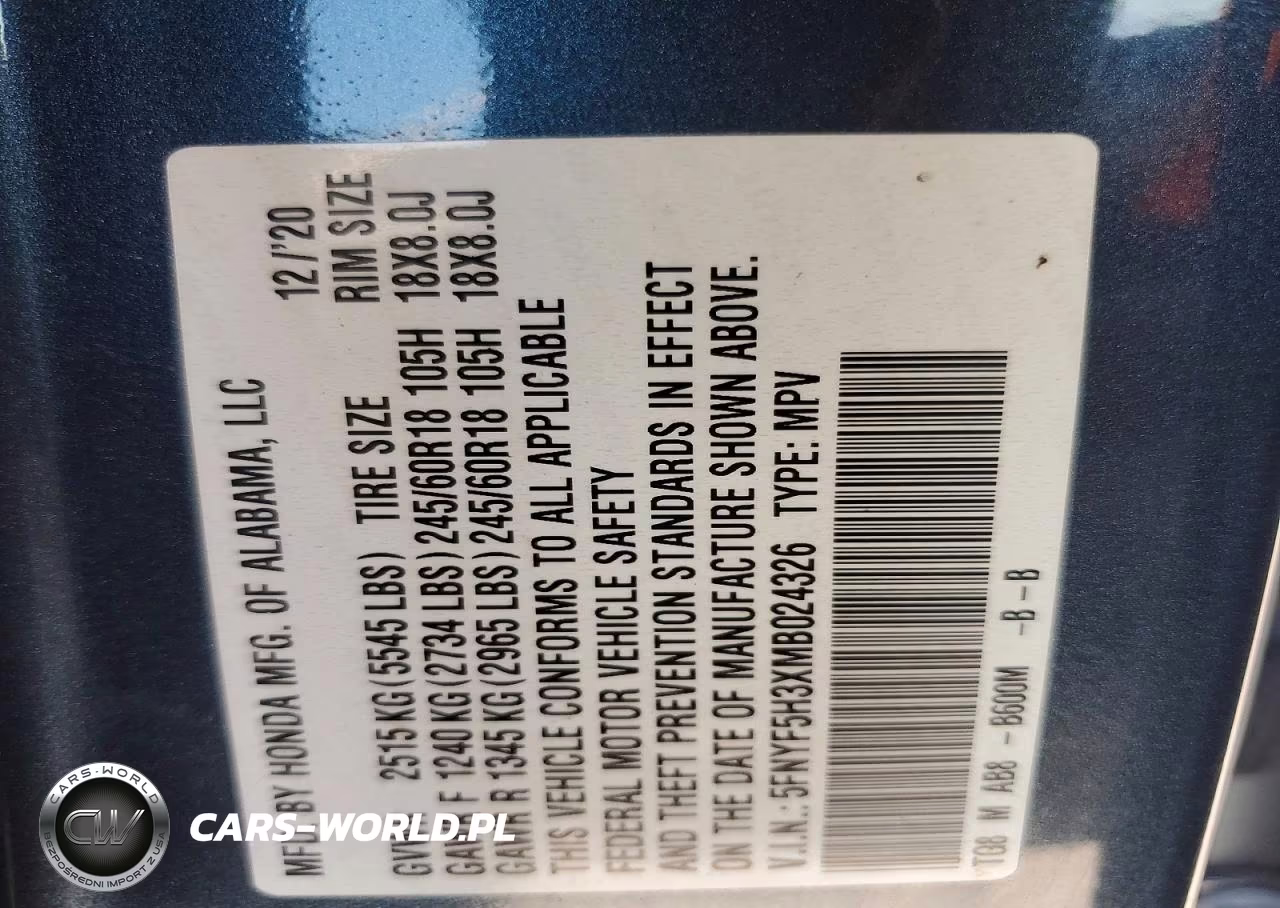 2021 Honda Pilot Ex VIN:5FNYF5H3XMB024326 - 13