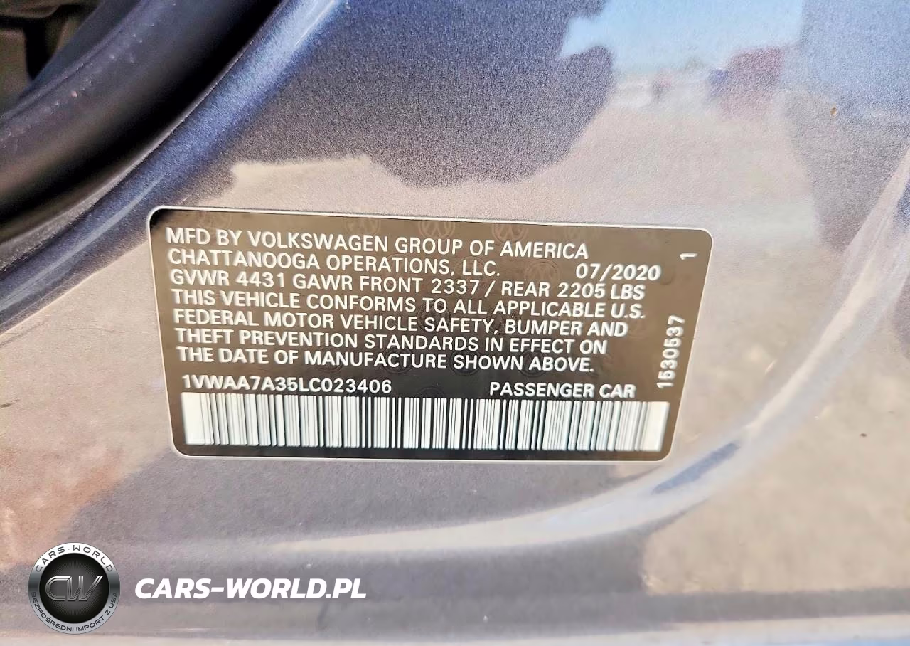 2020 Volkswagen Passat S VIN:1VWAA7A35LC023406 - 12