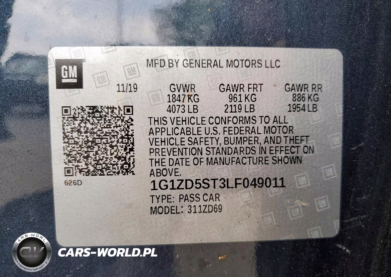 2020 Chevrolet Malibu Lt VIN:1G1ZD5ST3LF049011 - 12