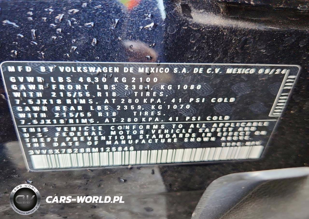 2024 Volkswagen Taos S VIN:3VV8X7B28RM125846 - 13