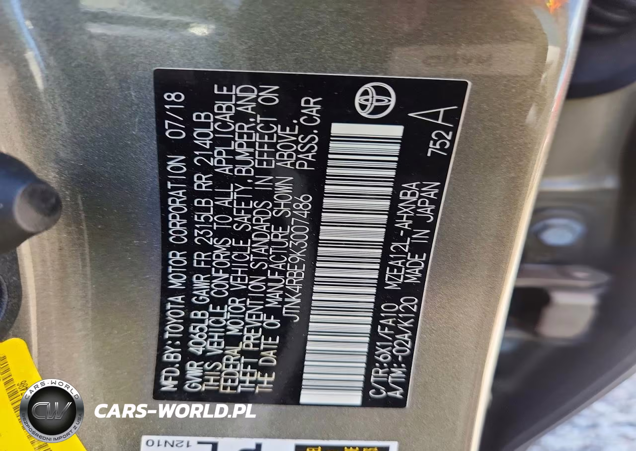 2019 Toyota Corolla Hatchback Se VIN:JTNK4RBE9K3007486 - 13