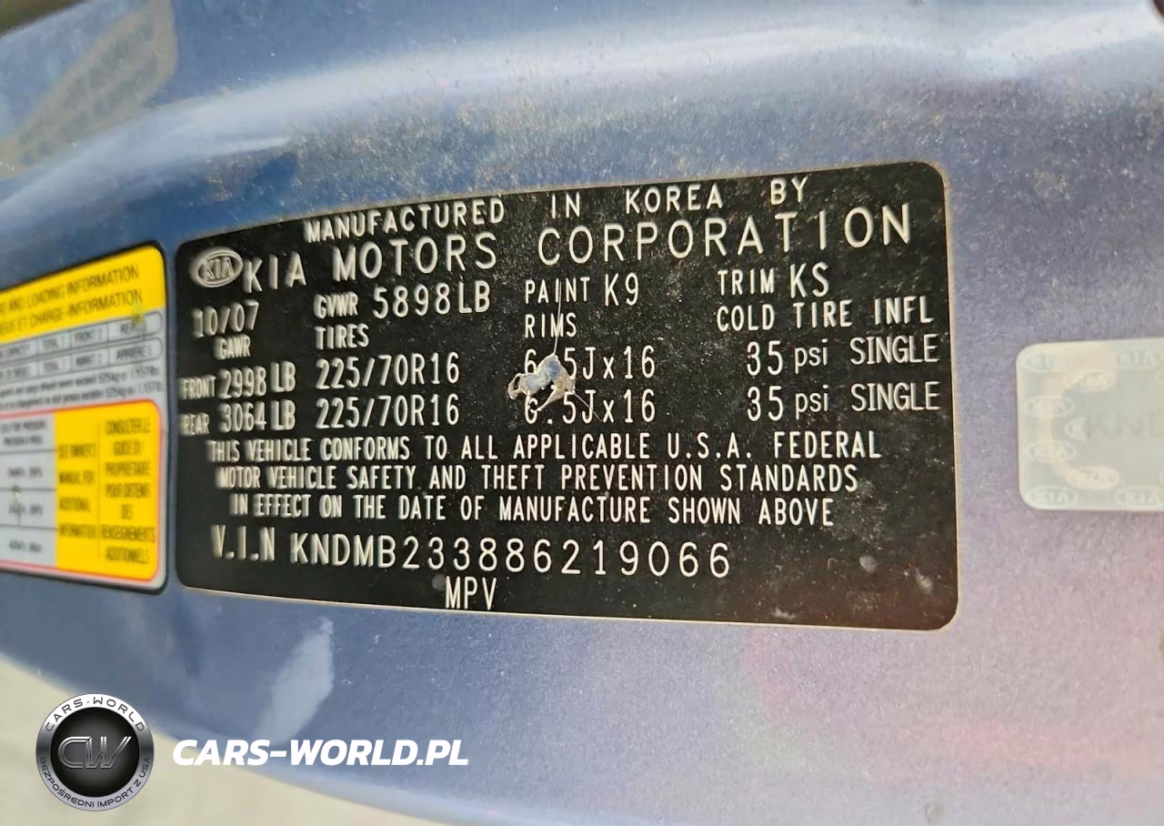 2008 Kia Sedona Lx VIN:KNDMB233886219066 - 13