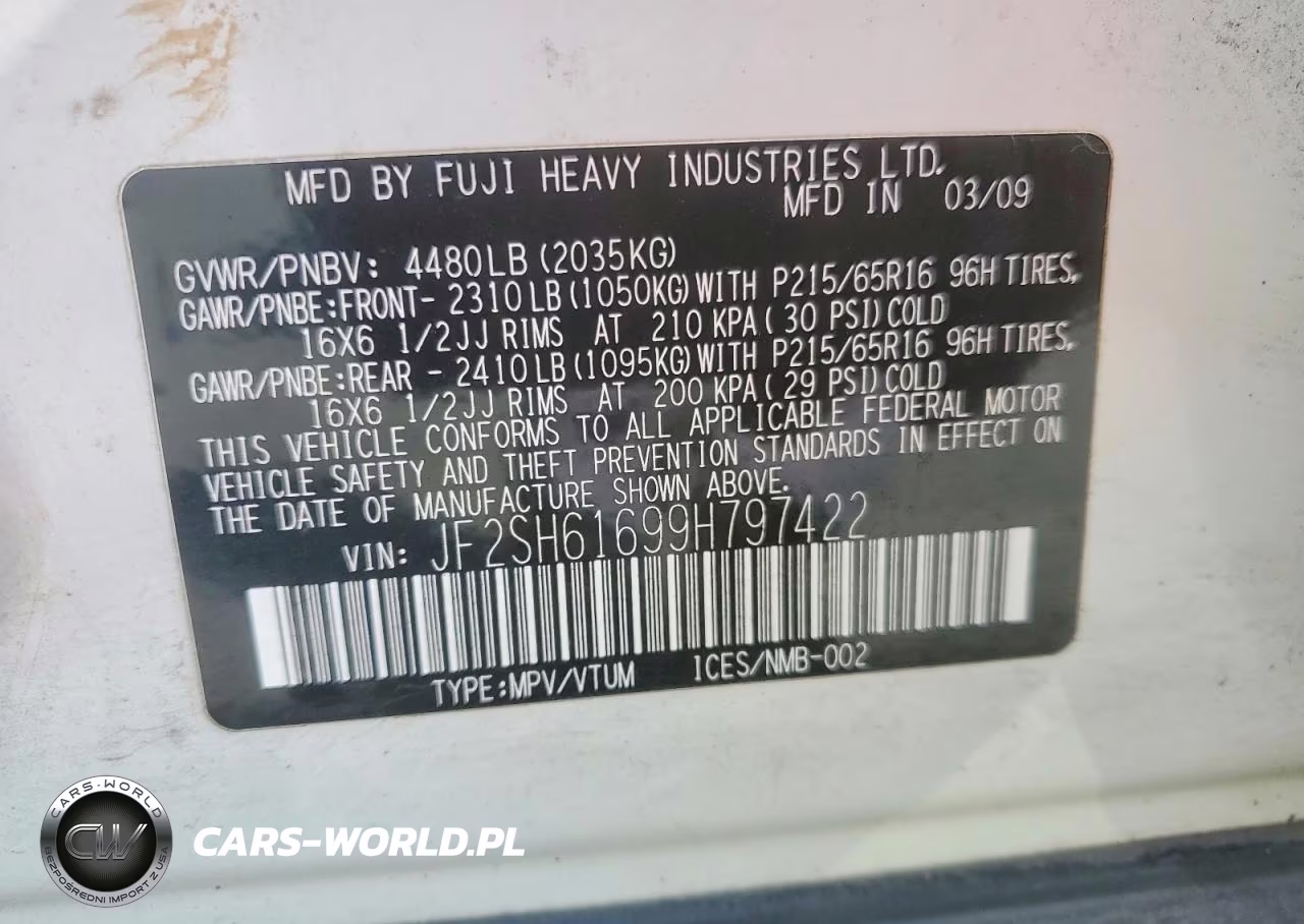 2009 Subaru Forester 2.5X VIN:JF2SH61699H797422 - 12