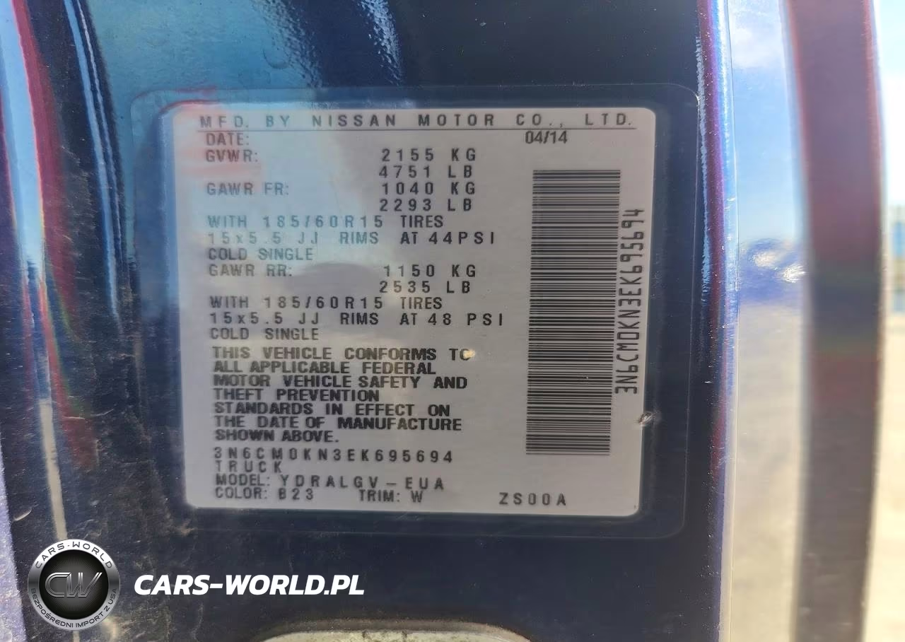 2014 Nissan Nv200 S VIN:3N6CM0KN3EK695694 - 13