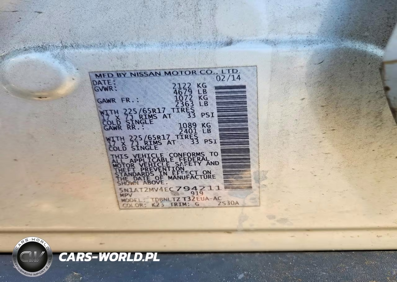 2014 Nissan Rogue Sv VIN:5N1AT2MV4EC794211 - 13