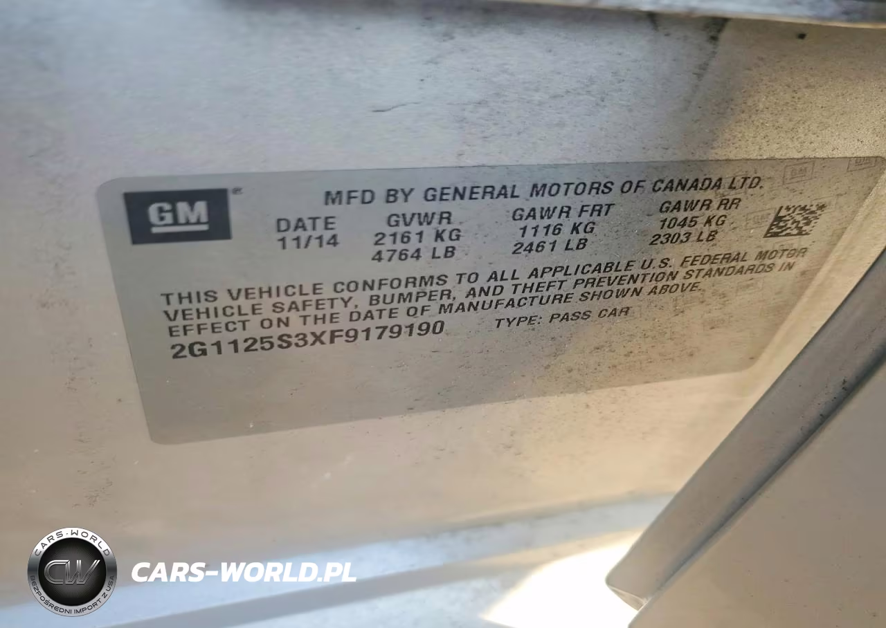 2015 Chevrolet Impala Lt VIN:2G1125S3XF9179190 - 12