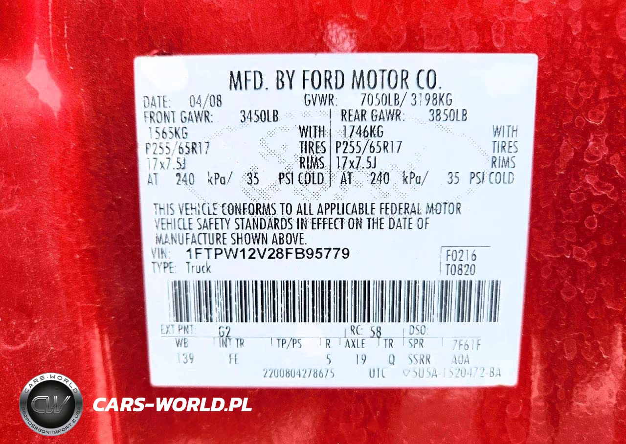 2008 Ford F150 Supercrew VIN:1FTPW12V28FB95779 - 12