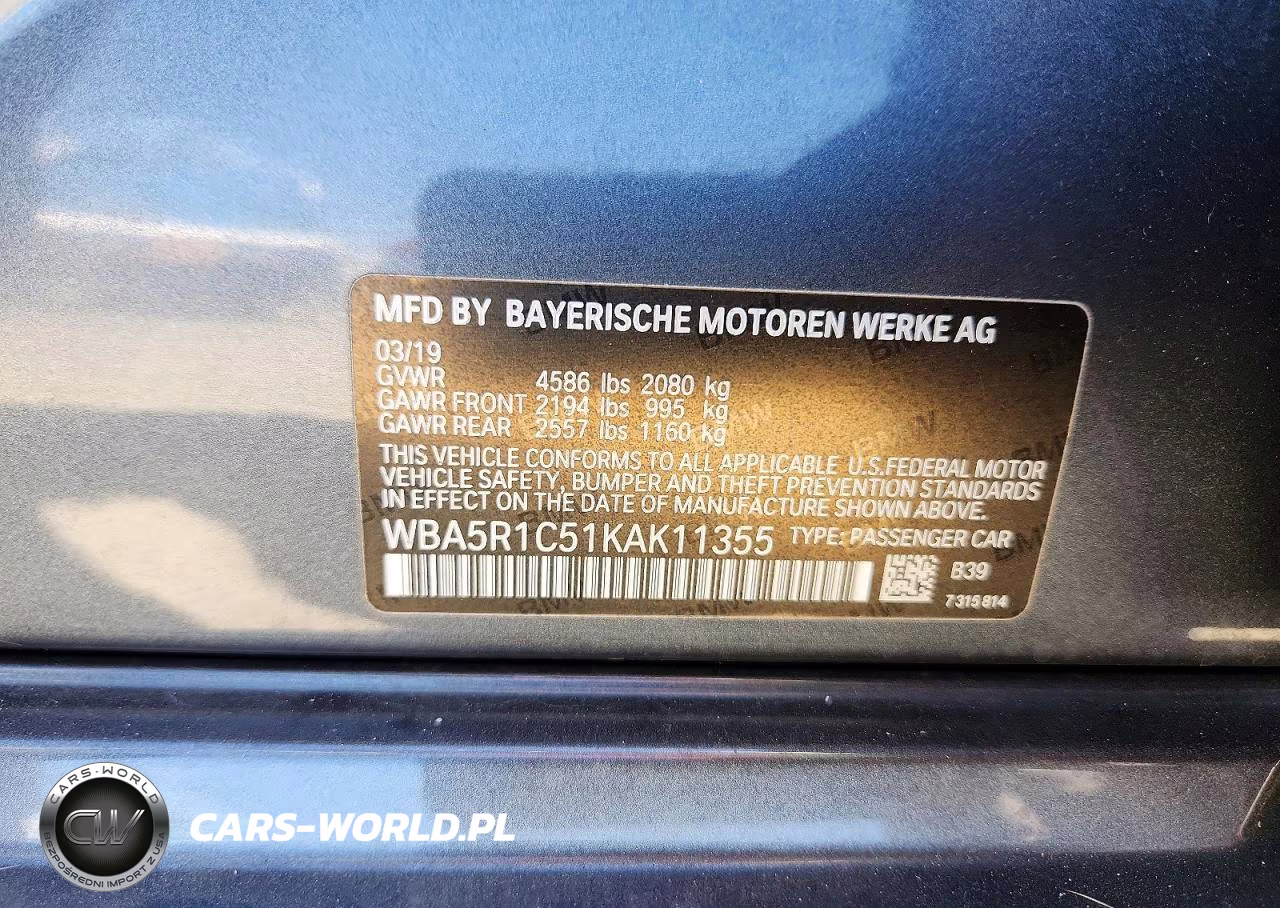 2019 BMW 330I VIN:WBA5R1C51KAK11355 - 12