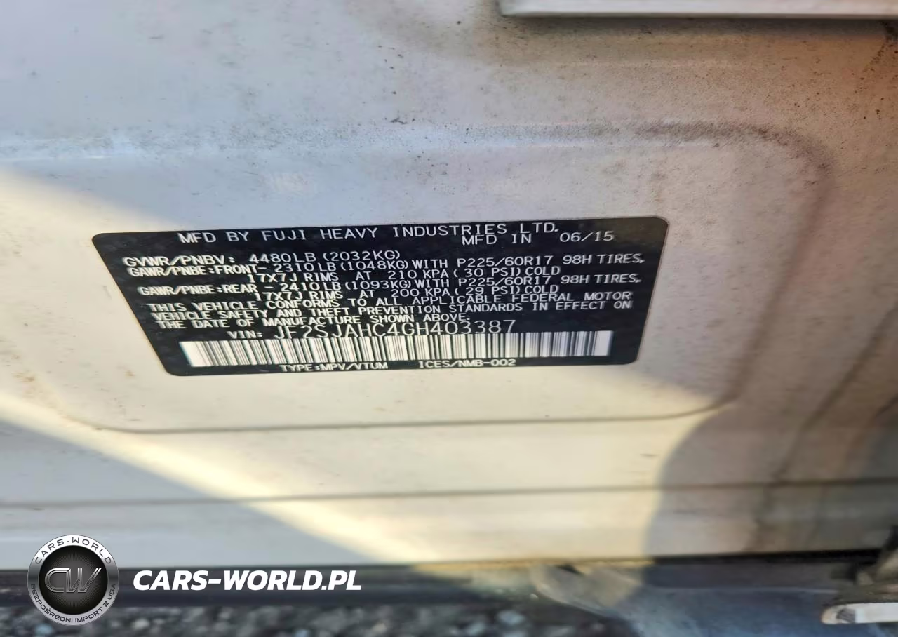 2016 Subaru Forester 2.5I Limited VIN:JF2SJAHC4GH403387 - 13