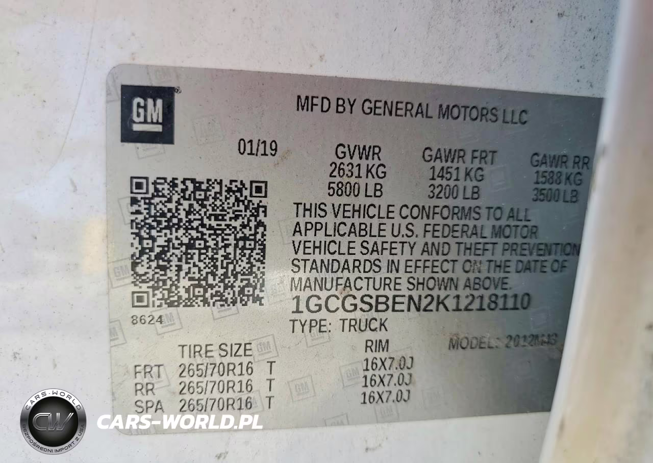 2019 Chevrolet Colorado VIN:1GCGSBEN2K1218110 - 12