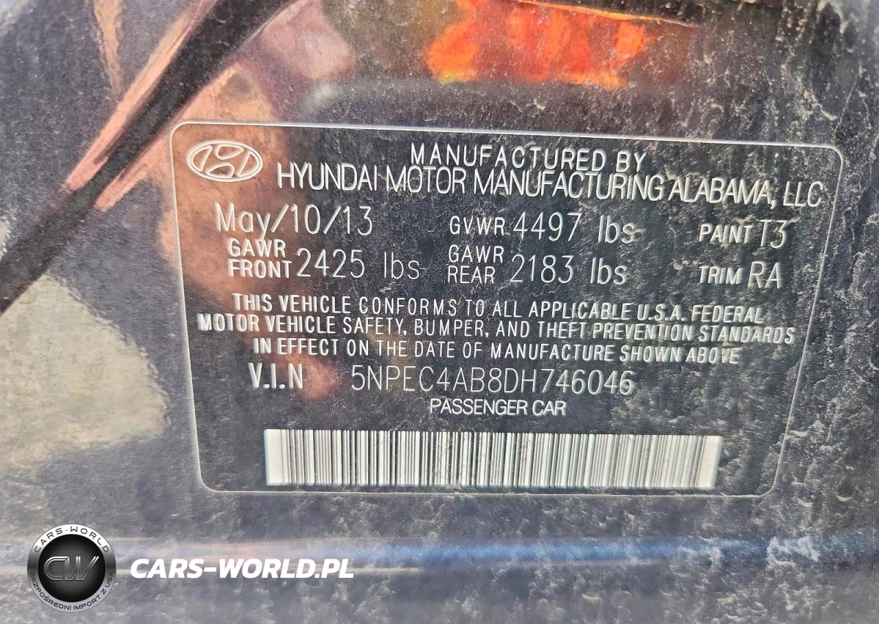 2013 Hyundai Sonata Se 2.0T VIN:5NPEC4AB8DH746046 - 13