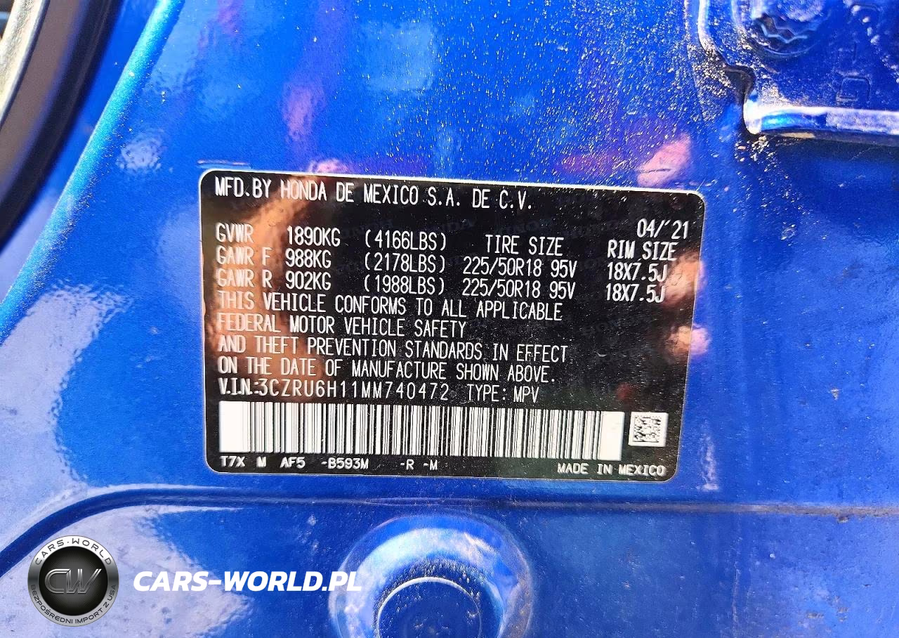 2021 Honda Hr-V Sport VIN:3CZRU6H11MM740472 - 13