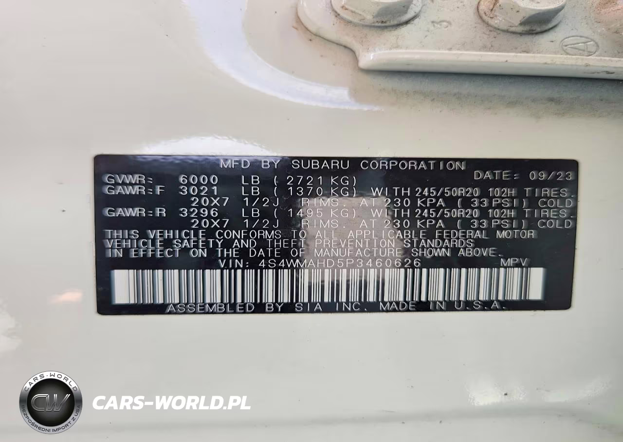 2023 Subaru Ascent Premium VIN:4S4WMAHD5P3460626 - 14