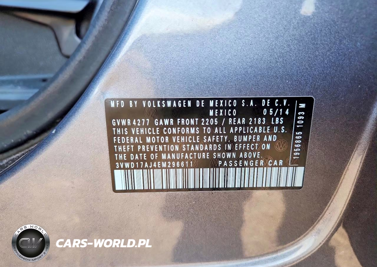 2014 Volkswagen Jetta Se VIN:3VWD17AJ4EM296611 - 12