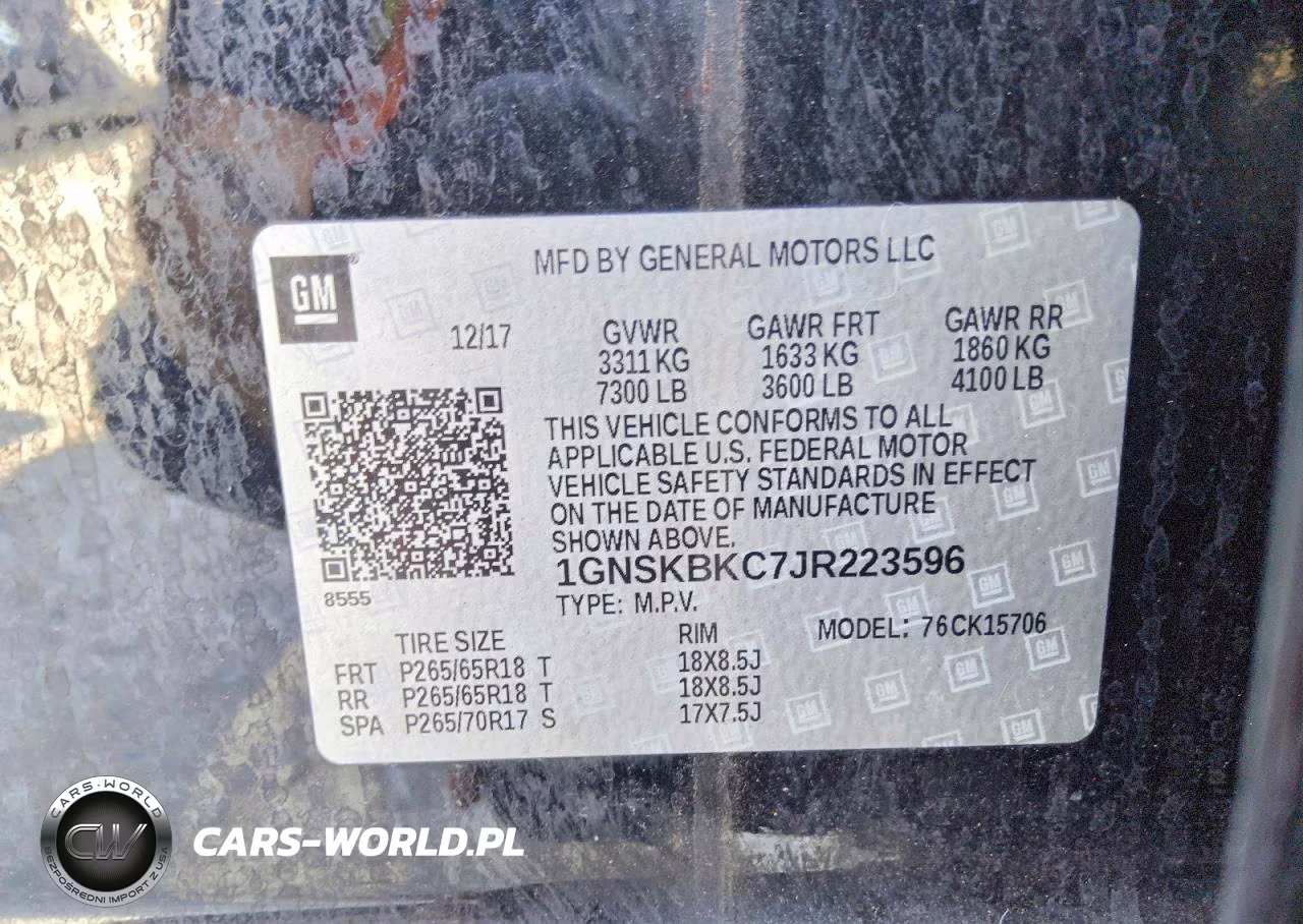 2018 Chevrolet Tahoe K1500 Lt VIN:1GNSKBKC7JR223596 - 13