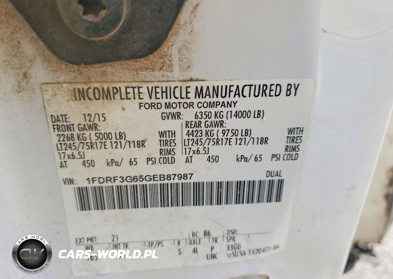 2016 Ford F350 Super Duty VIN:1FDRF3G65GEB87987 - 12
