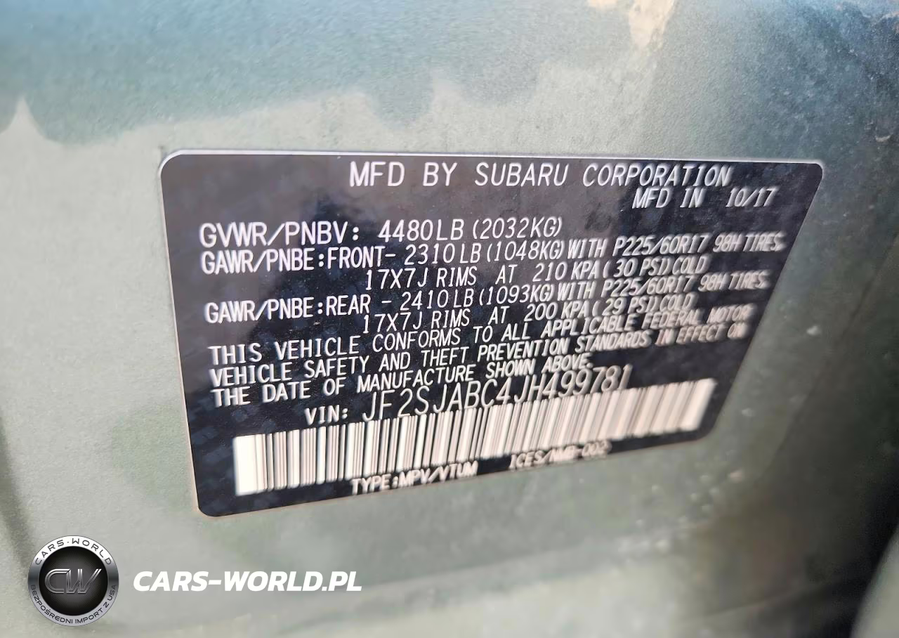 2018 Subaru Forester 2.5I VIN:JF2SJABC4JH499781 - 13