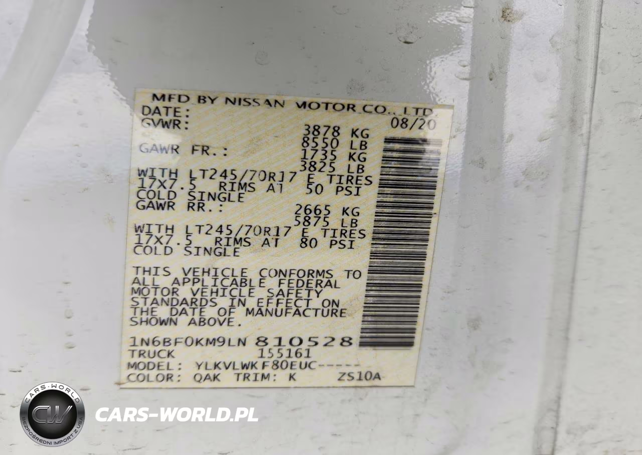 2020 Nissan Nv 1500 S VIN:1N6BF0KM9LN810528 - 13