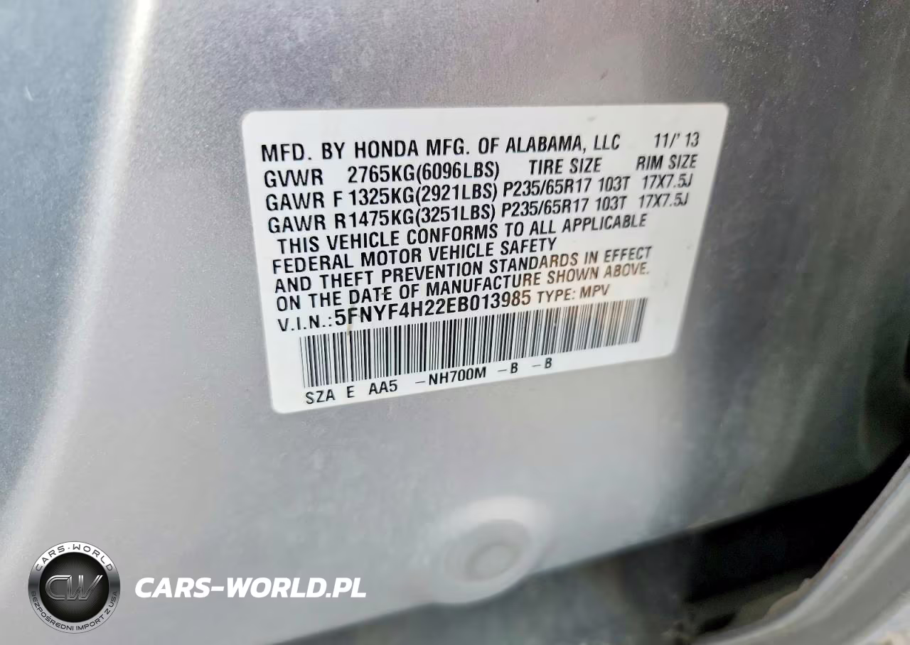 2014 Honda Pilot Lx VIN:5FNYF4H22EB013985 - 12