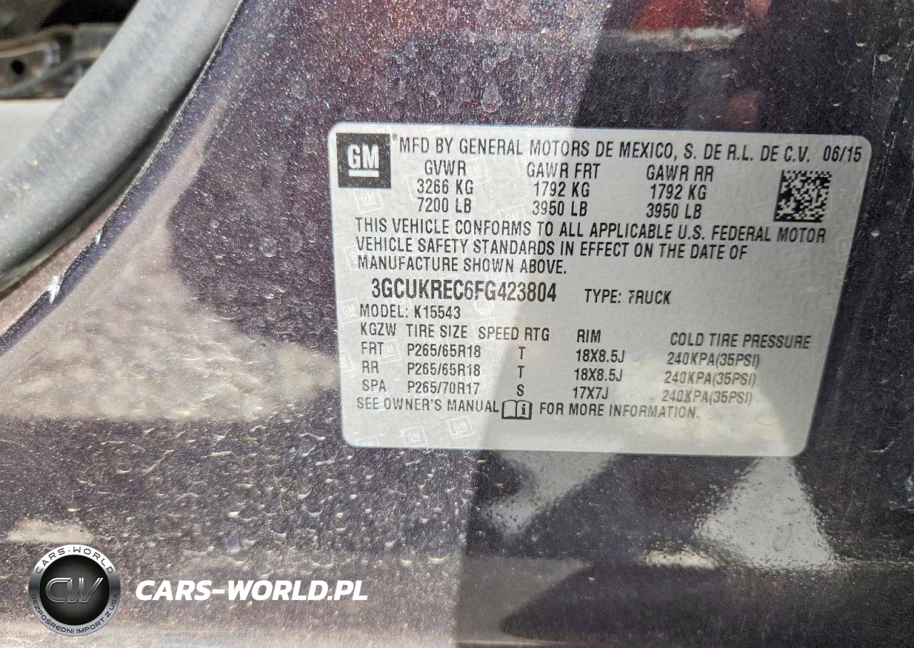 2015 Chevrolet Silverado K1500 Lt VIN:3GCUKREC6FG423804 - 12