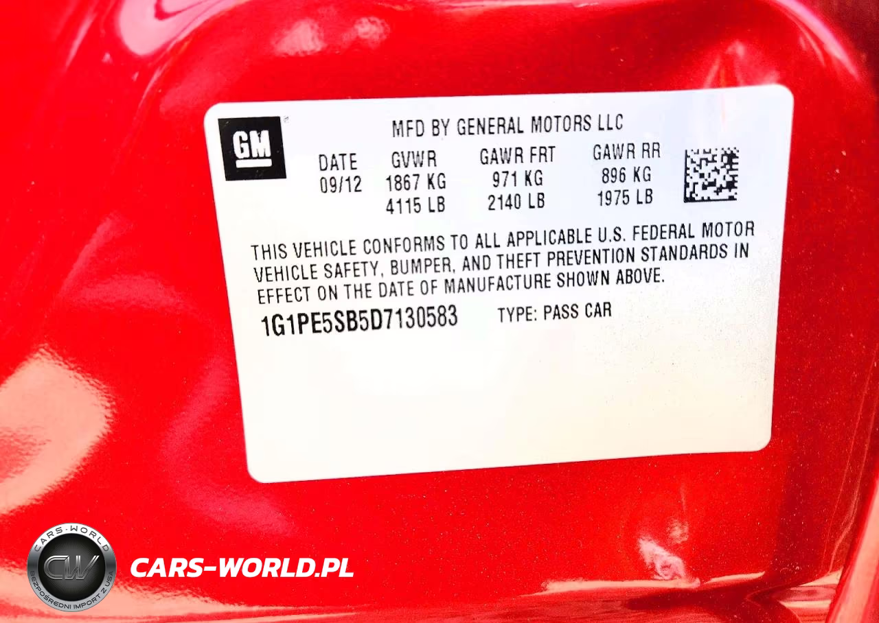 2013 Chevrolet Cruze Lt VIN:1G1PE5SB5D7130583 - 12