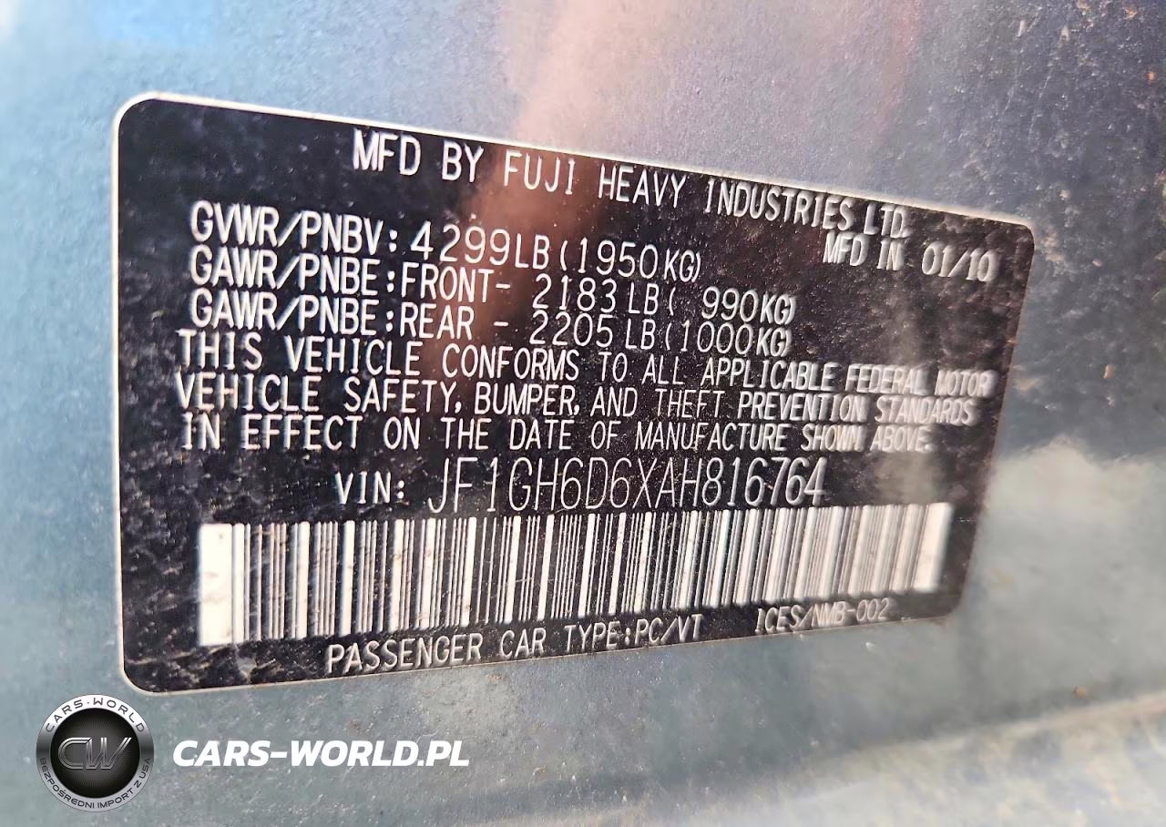 2010 Subaru Impreza Outback Sport VIN:JF1GH6D6XAH816764 - 12