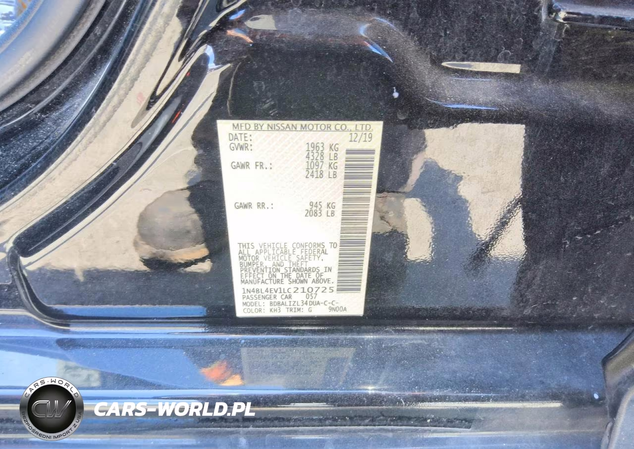 2020 Nissan Altima Sl VIN:1N4BL4EV1LC210725 - 12