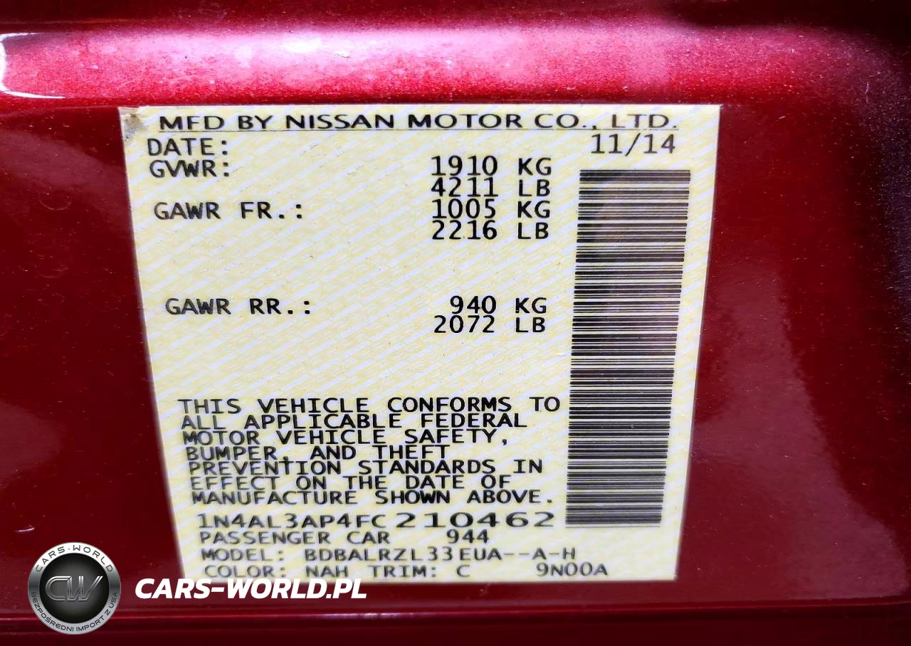 2015 Nissan Altima 2.5 Sl VIN:1N4AL3AP4FC210462 - 12
