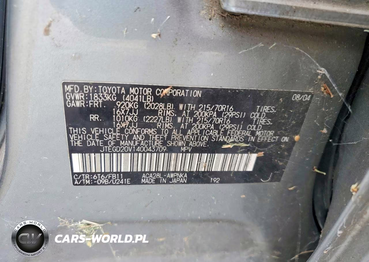 2004 Toyota Rav4 Base VIN:JTEGD20V140043709 - 13